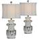 Betty Jo Antique Silver And White Table Lamps Set of 2