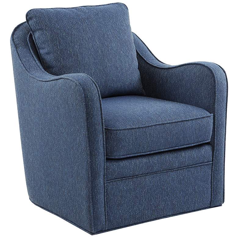 Image 2 Betty Navy Fabric Swivel Accent Armchair