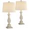 Betty Rustic Table Lamp with Oatmeal Shade Set of 2