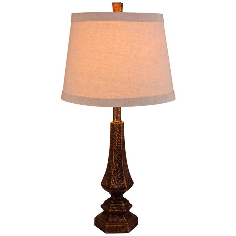 Image 1 Beulah Antique Gold Hexagonal Urn Table Lamp