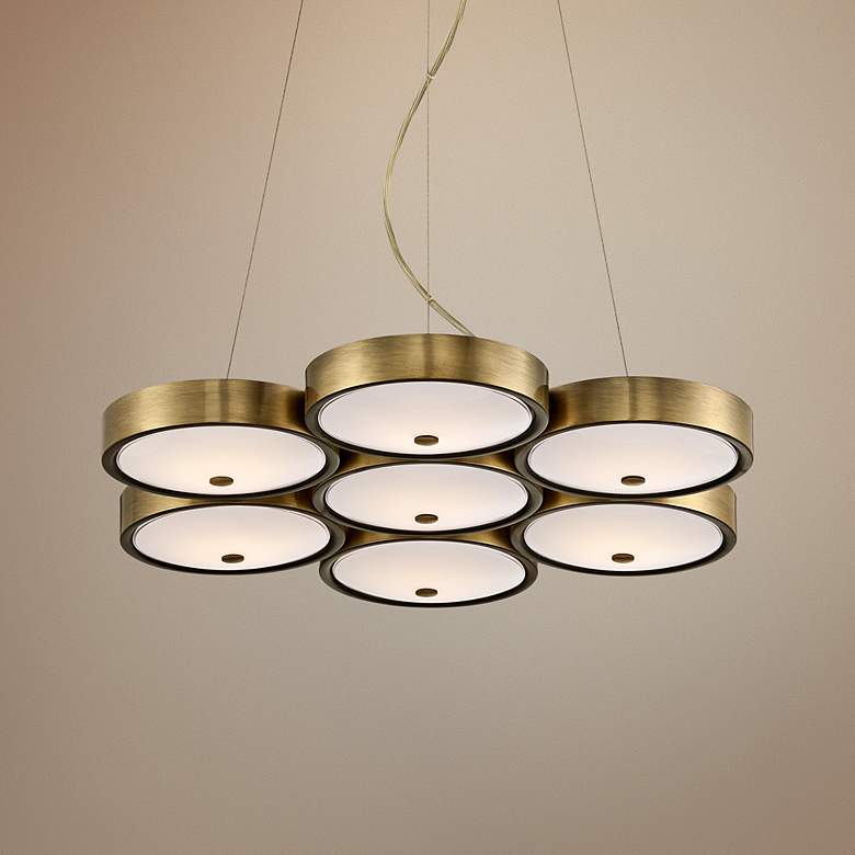 Image 1 Bevanna 21 1/2" Wide Antique Brass LED Pendant Light