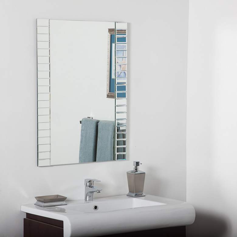 Image 1 Beveled 23 1/2 inch x 31 1/2 inch Rectangular Bathroom Wall Mirror