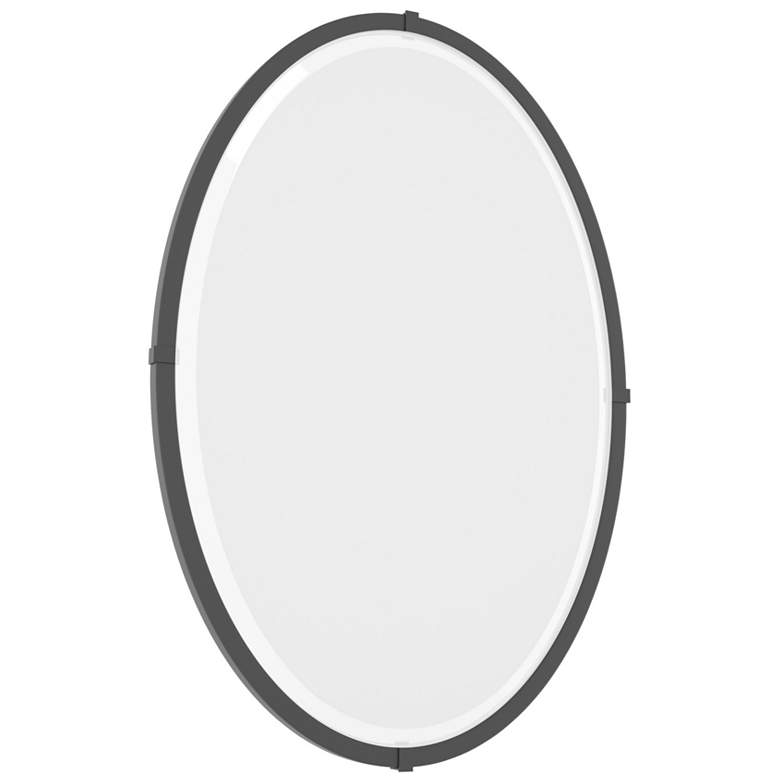 Image 1 Beveled Oval 22.3" x 31.7" Black Wall Mirror