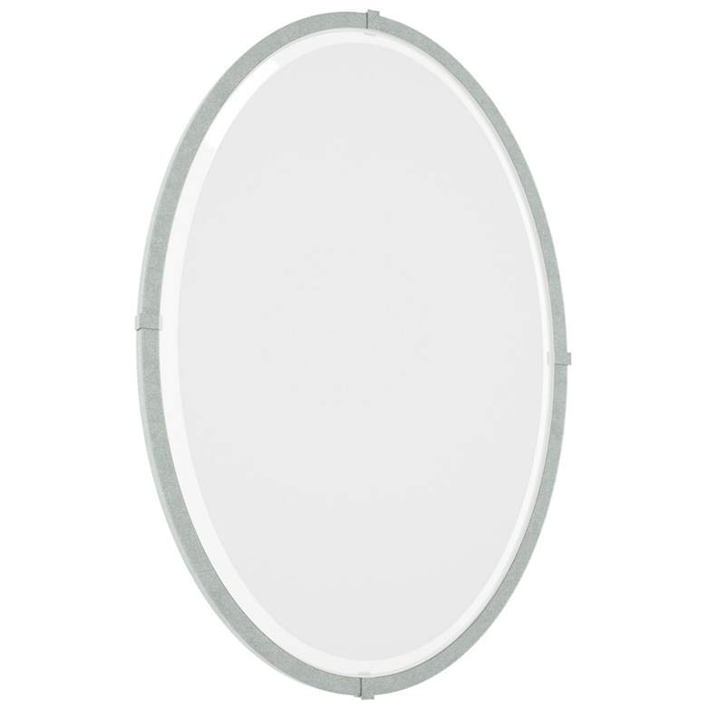 Image 1 Beveled Oval 22.3 inch x 31.7 inch Vintage Platinum Wall Mirror