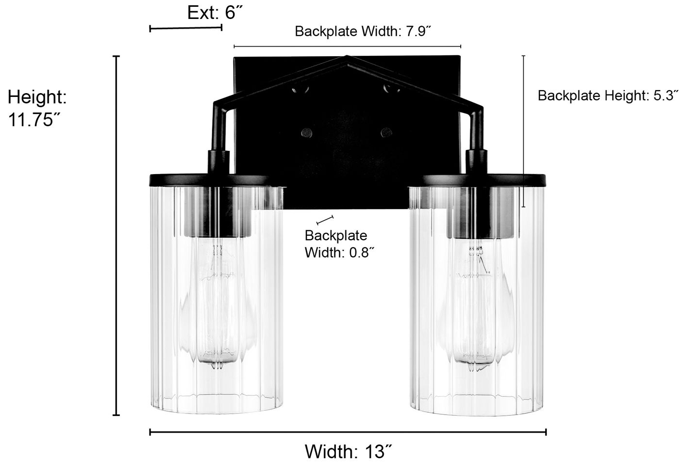 Beverlly 13" Wide 2-Light Vanity in Brushed Nickel