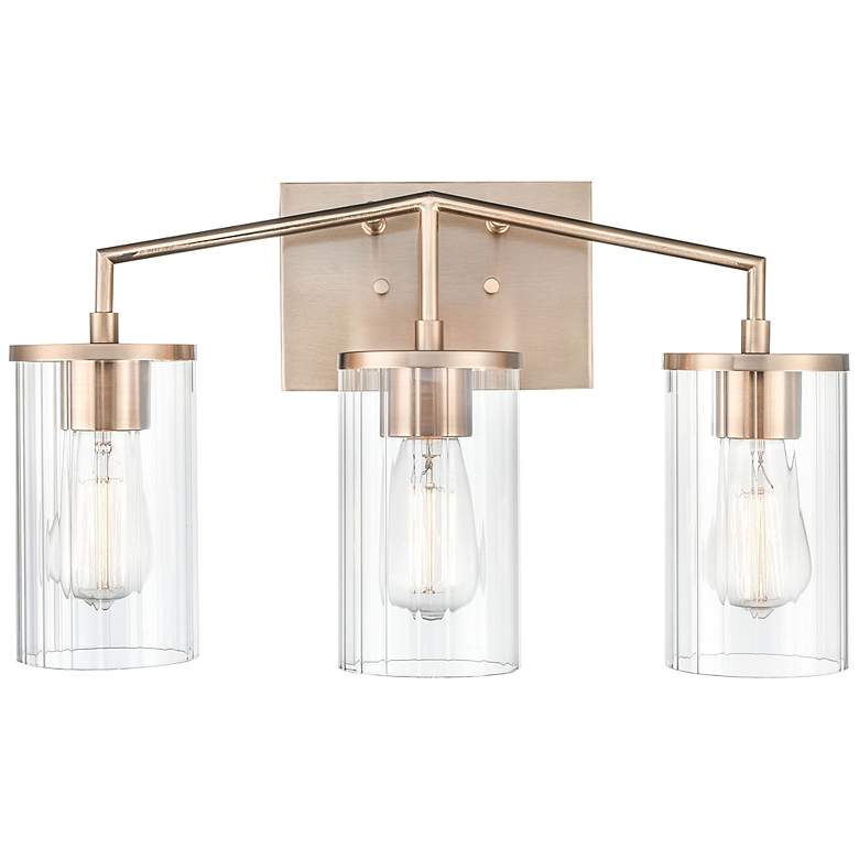 Image 1 Beverlly 20" Wide Modern Gold 3-Light Vanity Bath Light