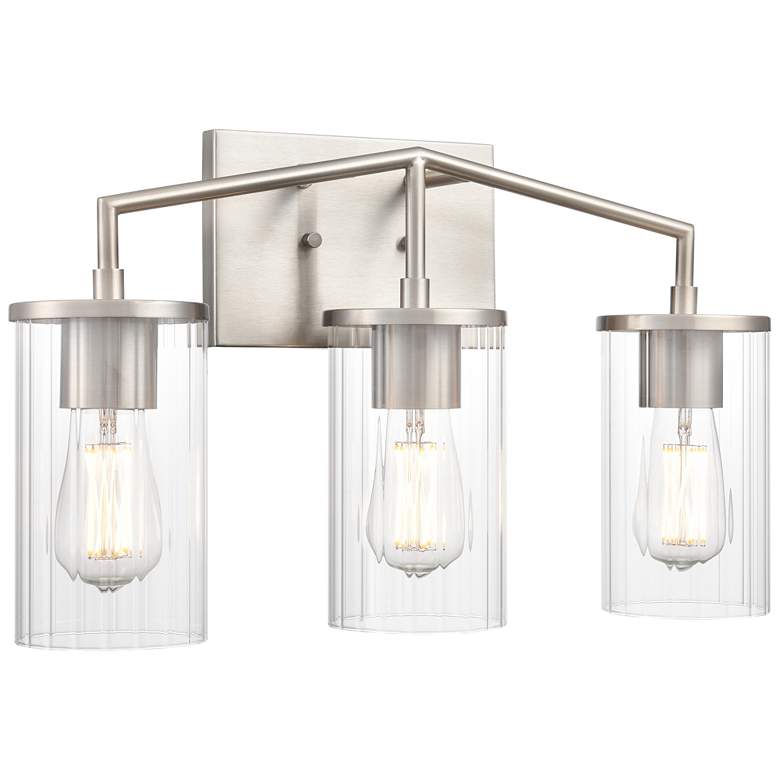 Image 1 Beverlly 20" Wide 3-Light Vanity in Brushed Nickel