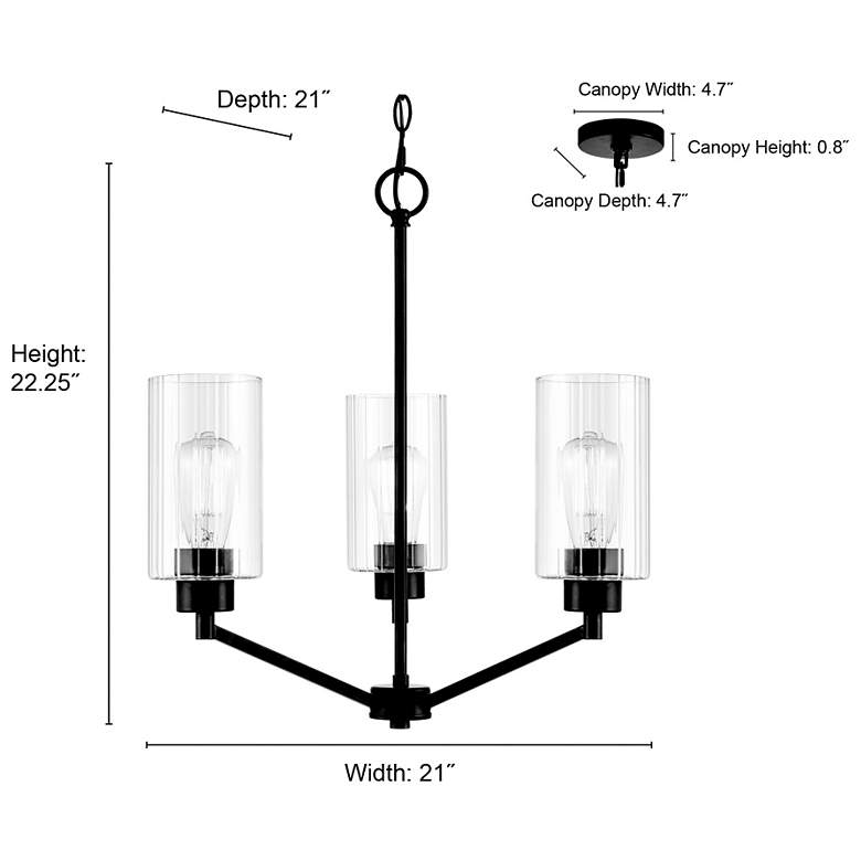 Image 7 Beverlly 21" Wide 3-Light Chandelier in Brushed Nickel more views