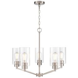 Beverlly 26" Wide 5-Light Chandelier in Brushed Nickel