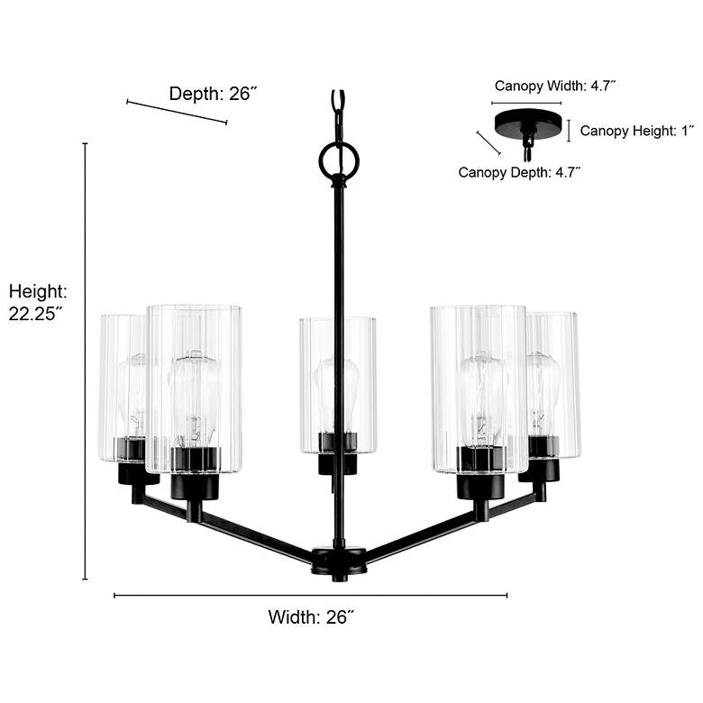Image 7 Beverlly 26" Wide 5-Light Chandelier in Brushed Nickel more views