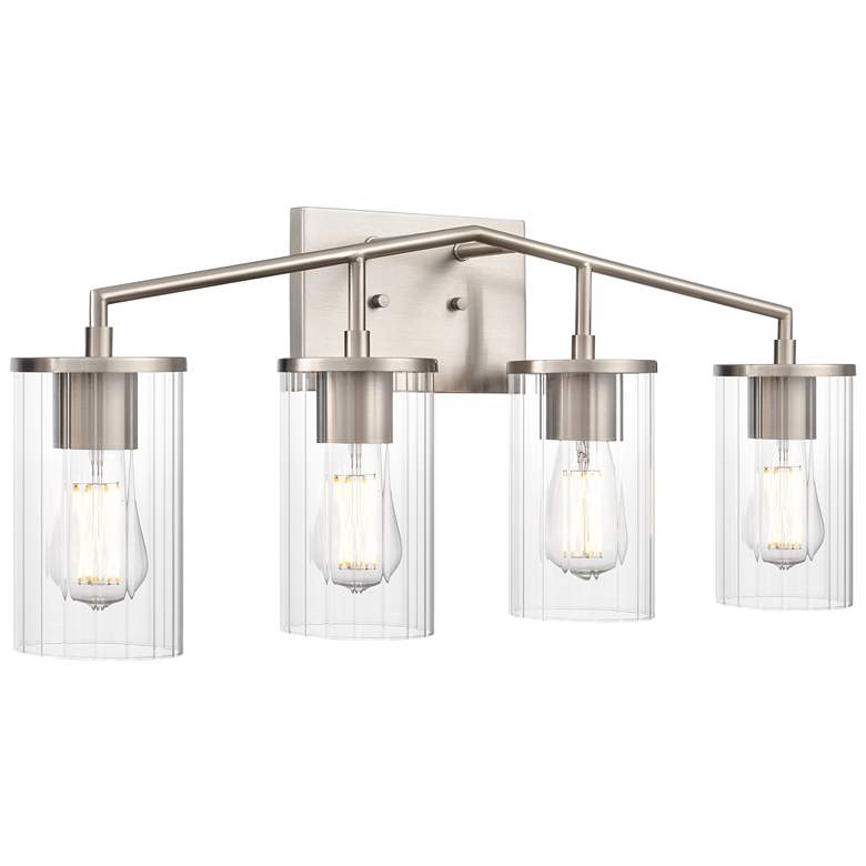 Image 1 Beverlly 28" Wide 4-Light Vanity in Brushed Nickel