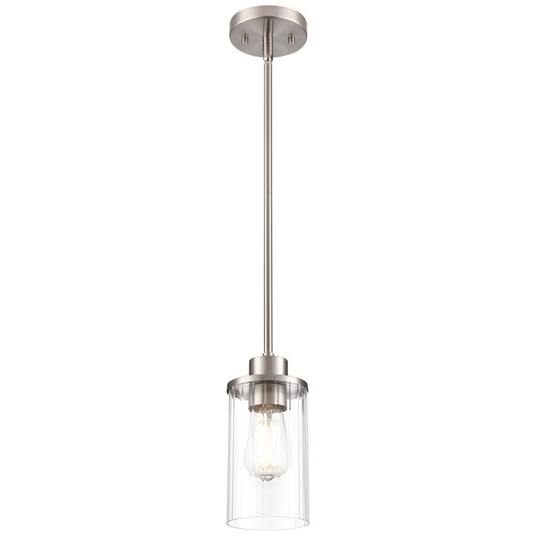 Image 1 Beverlly 4.5" Wide 1-Light Pendant in Brushed Nickel