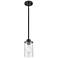 Beverlly 4 3/4"W Matte Black and Clear Glass Mini Pendant
