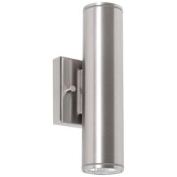 Beverly 10&quot; High Satin Nickel Outdoor LED Wall Sconce