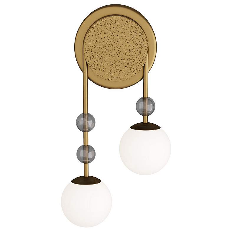 Image 1 Beverly 21 1/2"H Antique Brass Left Side 2-Light Wall Sconce