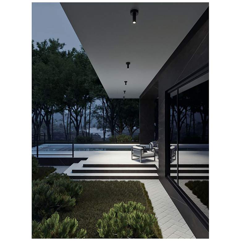 Image 2 Beverly 5.91" Wide Black Outdoor LED Flush Mount more views