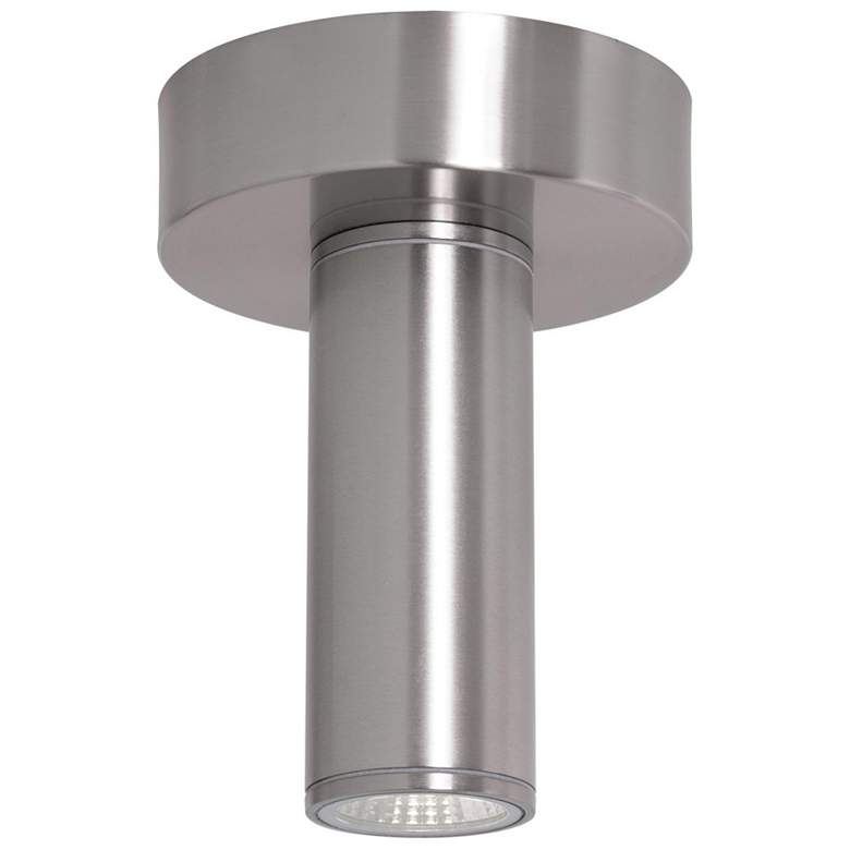 Image 1 Beverly 5.91 inch Wide Satin Nickel Outdoor LED Flush Mount