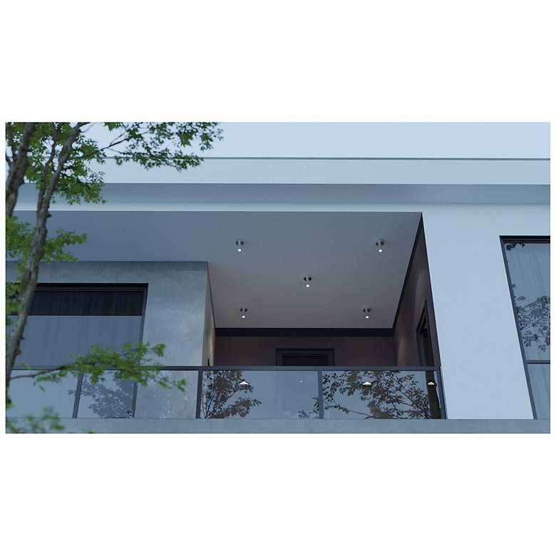 Image 2 Beverly 5.91" Wide Satin Nickel Outdoor LED Flush Mount more views