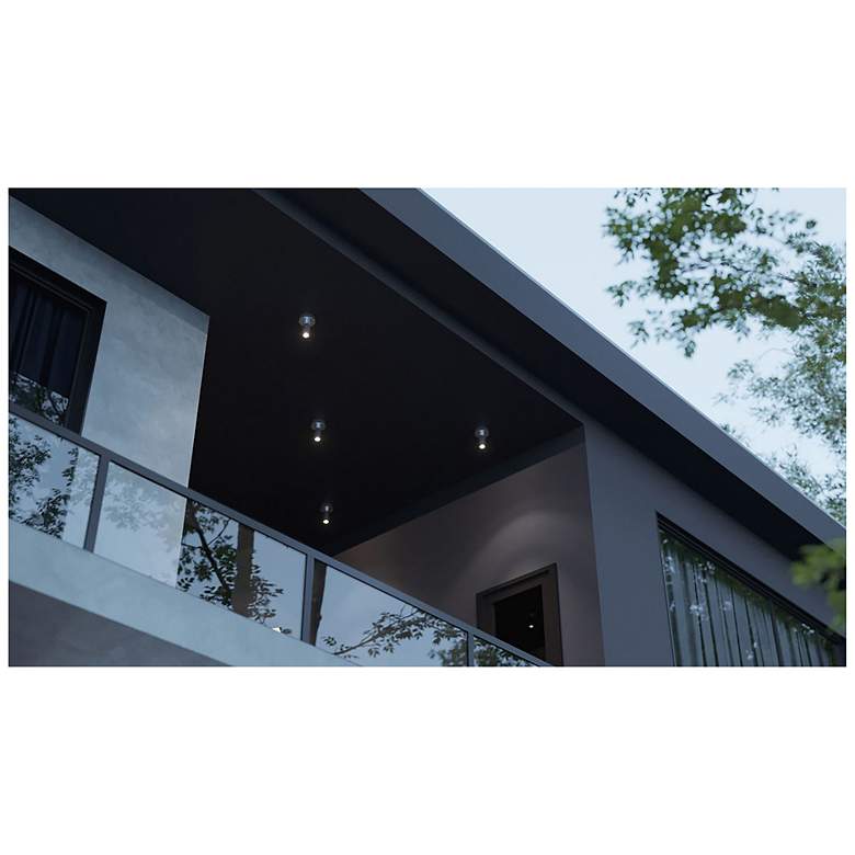 Image 3 Beverly 5.91" Wide Satin Nickel Outdoor LED Flush Mount more views