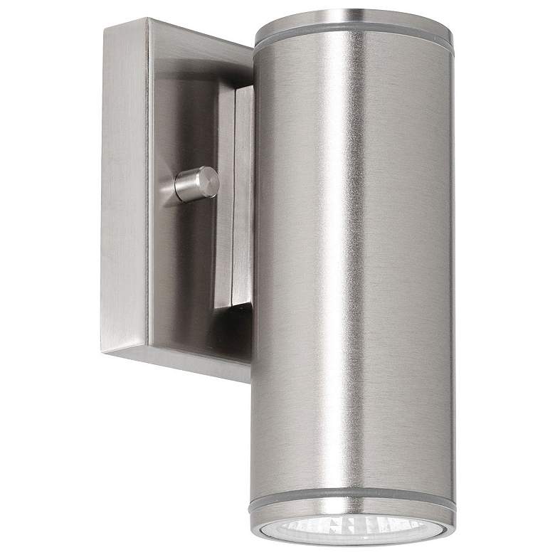 Image 1 Beverly 6.25" High Satin Nickel Outdoor LED Wall Sconce