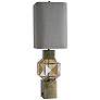 Beverly Brass Metal and Beige Glass Geometric Table Lamp