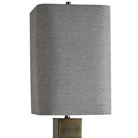 Image3 of Beverly Brass Metal and Beige Glass Geometric Table Lamp more views