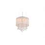 1_Beverly Dr. 16"W Stainless Steel and White Silk Chandelier