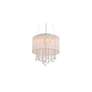2_Beverly Dr. 16"W Stainless Steel and White Silk Chandelier more views