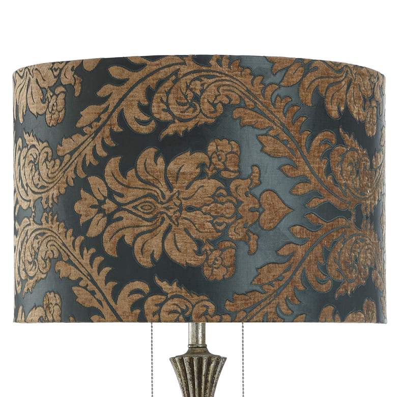 Image 4 Beverly Smoked Metallic Glass and Antique Brass Table Lamp more views