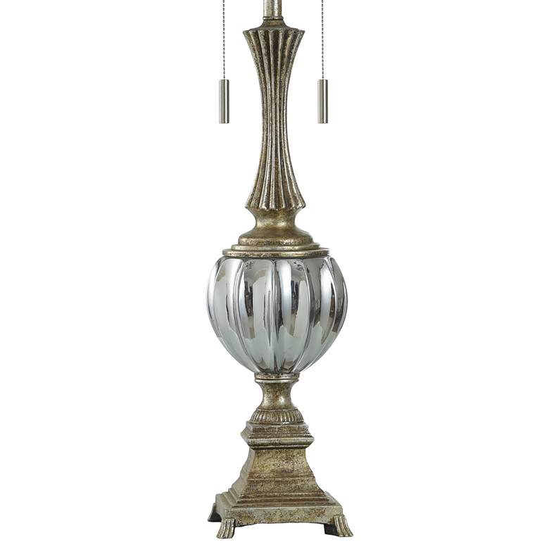 Image 5 Beverly Smoked Metallic Glass and Antique Brass Table Lamp more views