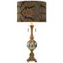 Beverly Smoked Metallic Glass and Antique Brass Table Lamp
