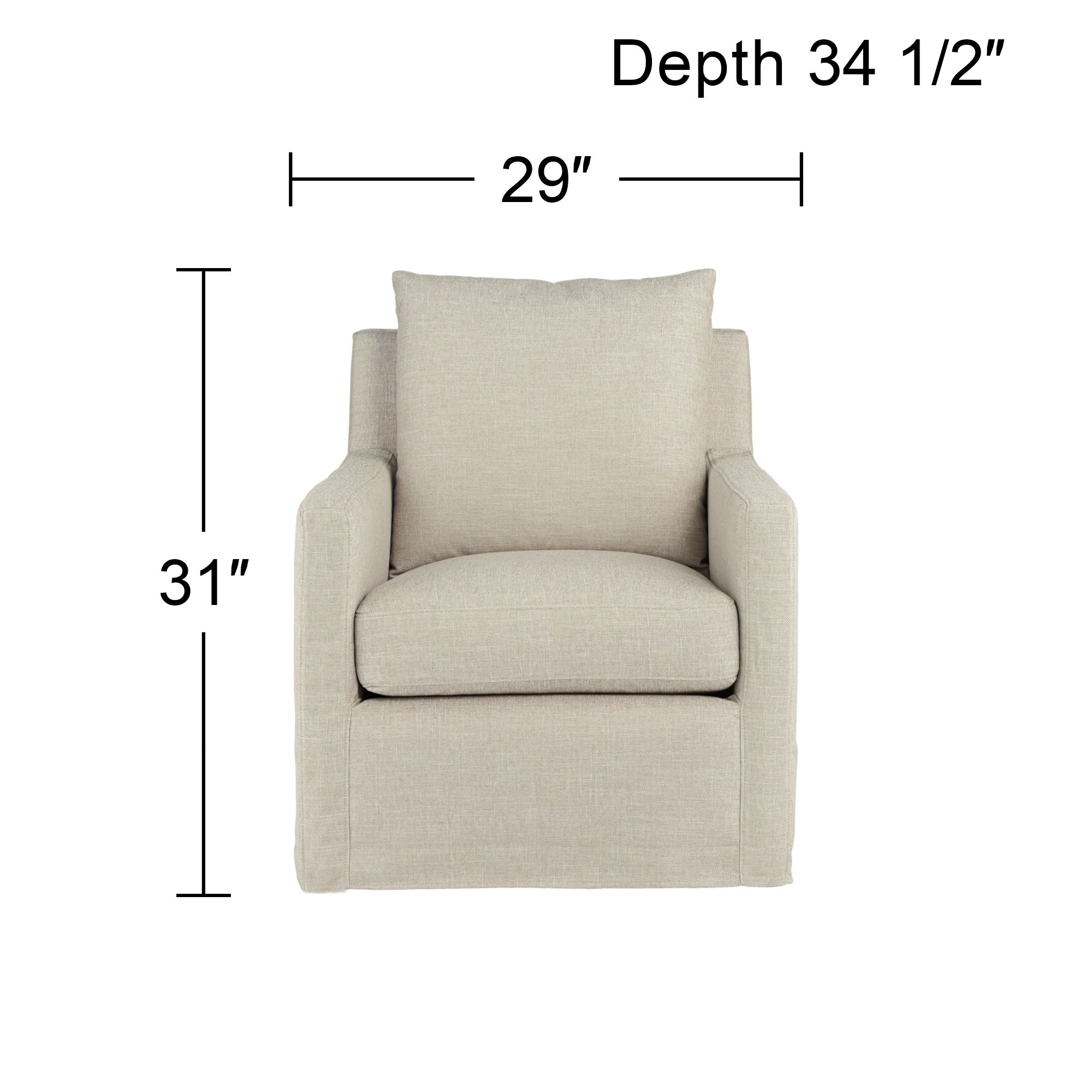 Beverly Wiley Flax Fabric Swivel Accent Chair