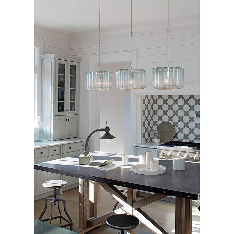 Image 3 Bevilacqua 13 1/4" Wide Silver Leaf Pendant Light more views