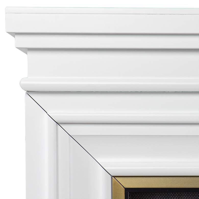 Image 3 Bevonly 45 3/4" Wide White Gold Wood Electric Fireplace more views