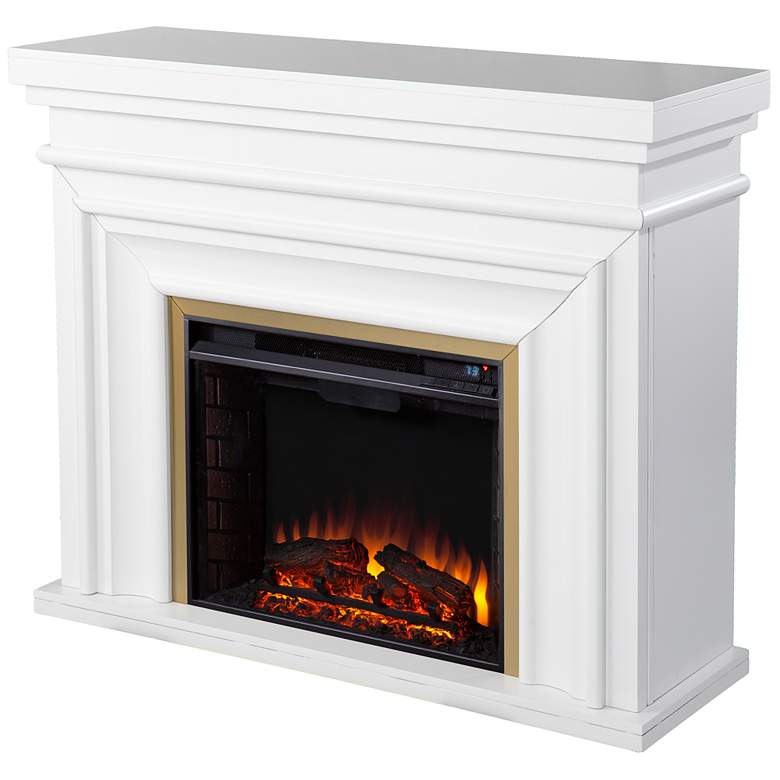 Image 4 Bevonly 45 3/4" Wide White Gold Wood Electric Fireplace more views