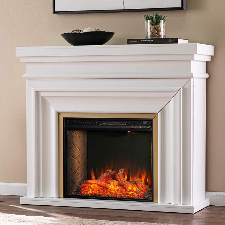 Image 1 Bevonly 45 3/4" Wide White Smart Electric LED Fireplace