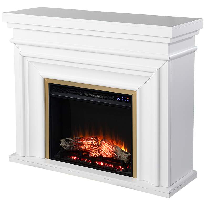 Image 2 Bevonly White Wood Electric Fireplace