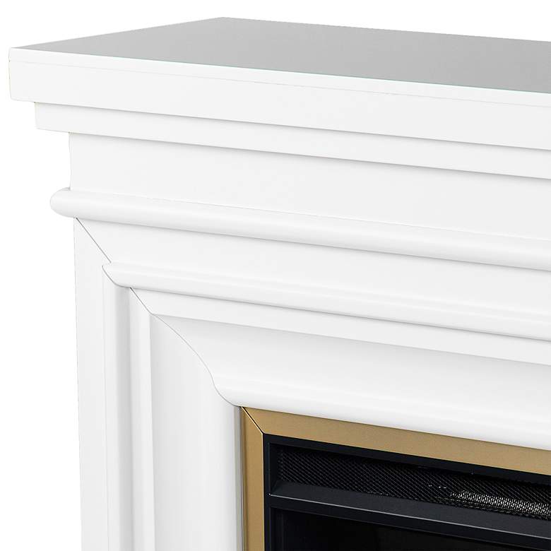 Image 3 Bevonly White Wood Electric Fireplace more views