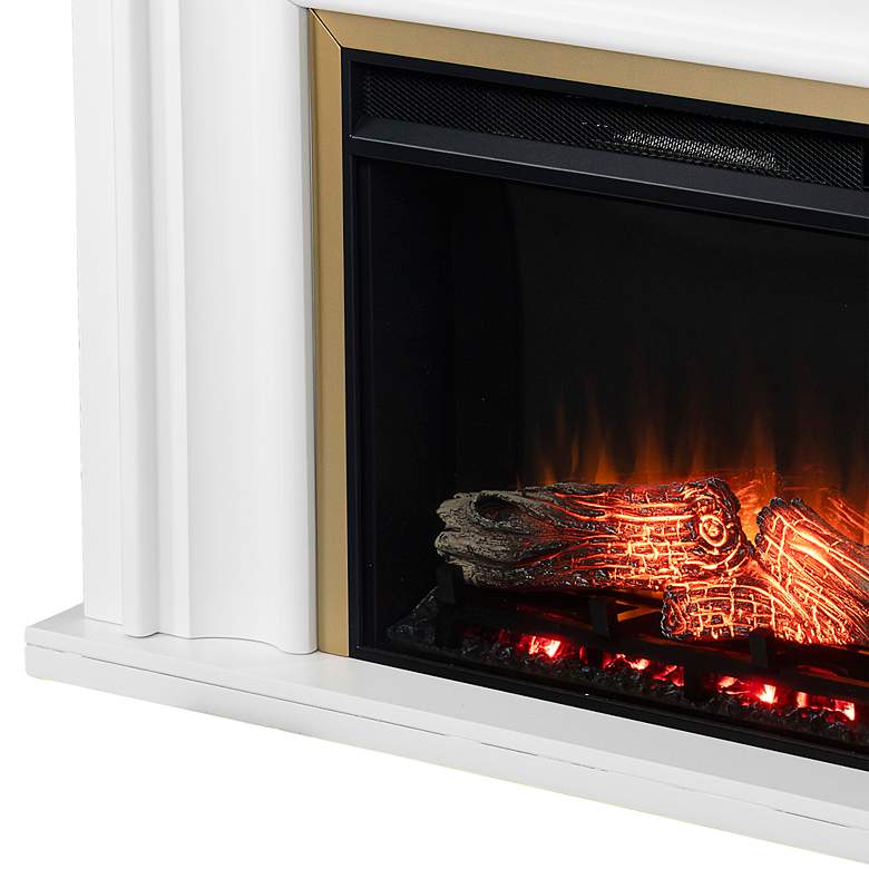 Image 4 Bevonly White Wood Electric Fireplace more views