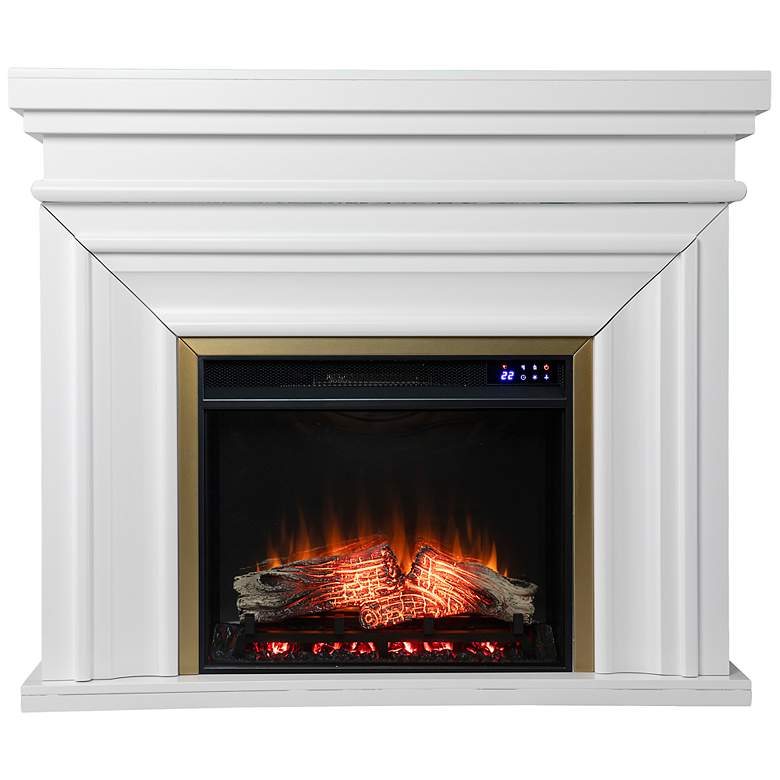 Image 5 Bevonly White Wood Electric Fireplace more views