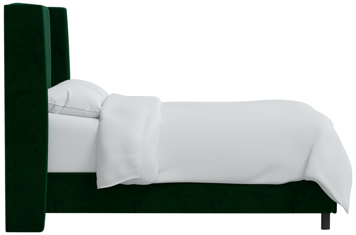 Image 4 Bexa Fauxmo Emerald Fabric Queen Size Wingback Bed - Made to Order more views