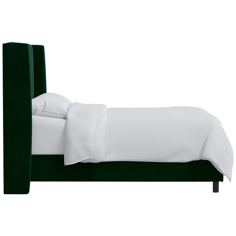Image 4 Bexa Fauxmo Emerald Fabric Queen Size Wingback Bed more views
