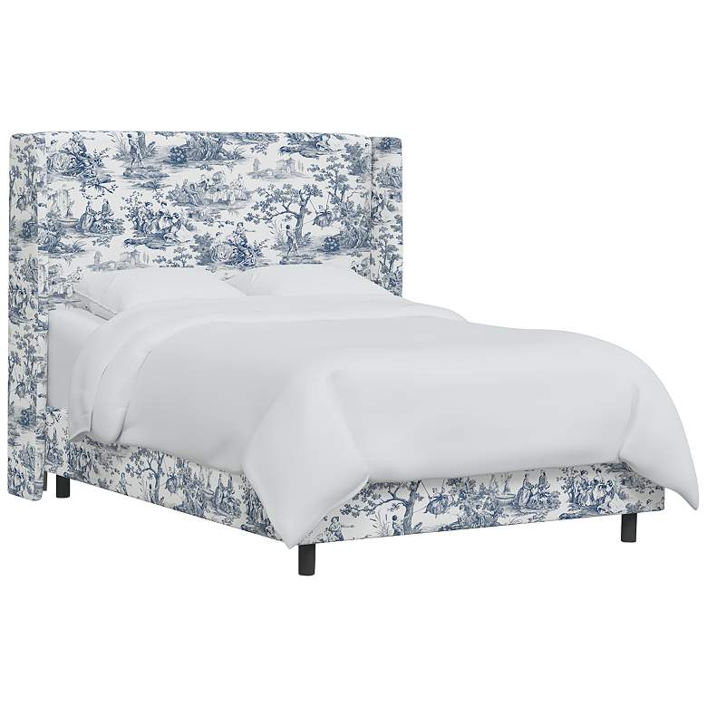 Image 2 Bexa Idyllic Days Sapphire Fabric Queen Size Wingback Bed