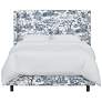 Bexa Idyllic Days Sapphire Fabric Queen Size Wingback Bed
