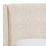 Bexa Linen Talc Fabric Queen Size Wingback Bed