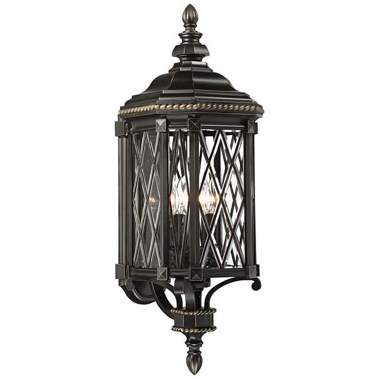 Image 1 Bexley Manor 31 3/4 inchH Diamond Black Outdoor Wall Light