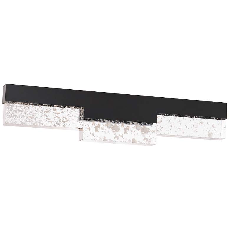 Image 2 Beyond Chandler 27" Wide Black Clear Crystal 3-Light Bath/Wall Light