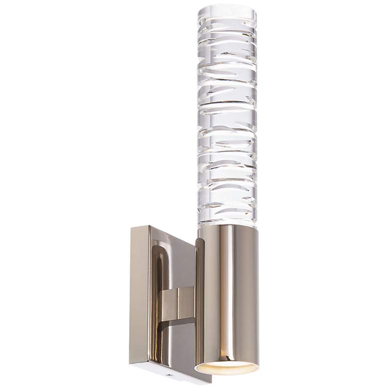 Image 2 Beyond Cru 2.25 inch Wide Pol. Nickel Clear Crystal 1-Light Wall Sconce