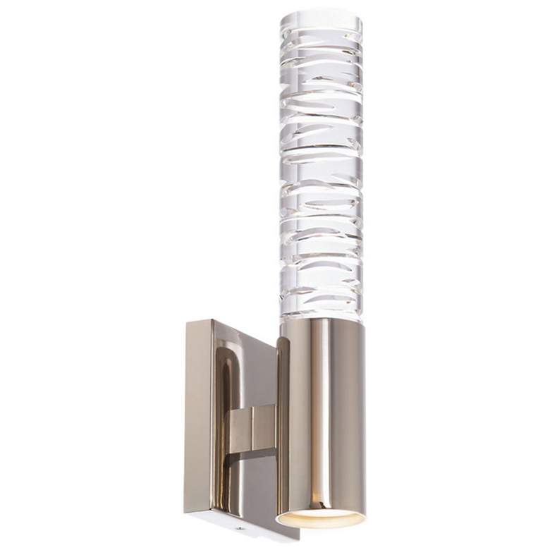 Image 1 Beyond Cru 2.25 inch Wide Pol. Nickel Clear Crystal 1-Light Wall Sconce