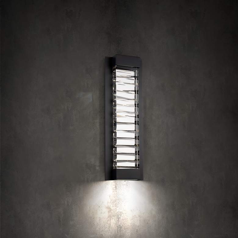 Image 1 Beyond Echelon 6" Wide Black Clear Crystal 1-Light Wall Sconce